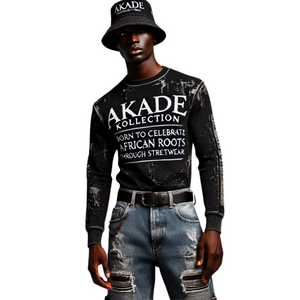 AKADE KOLLECTION DISTRESSED LONG SLEEVE TEE